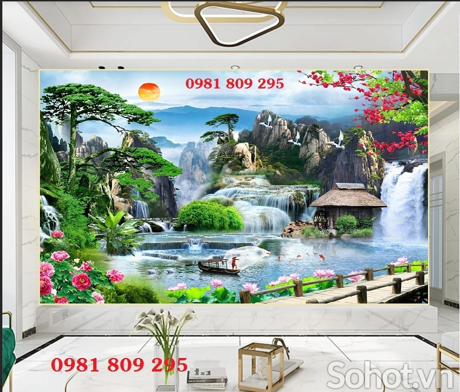 Tranh gạch phong cảnh trang trí 3d
