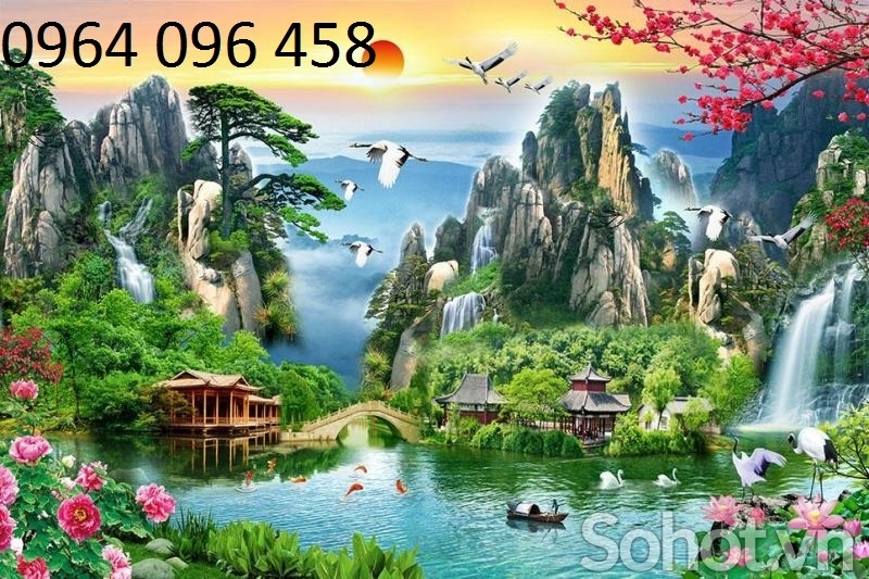 tranh phong cảnh dán tường 3d - 73MD