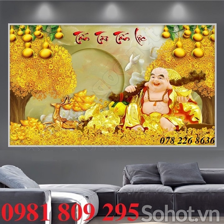 Gạch trang trí 3d thần tài may mắn lộc phát