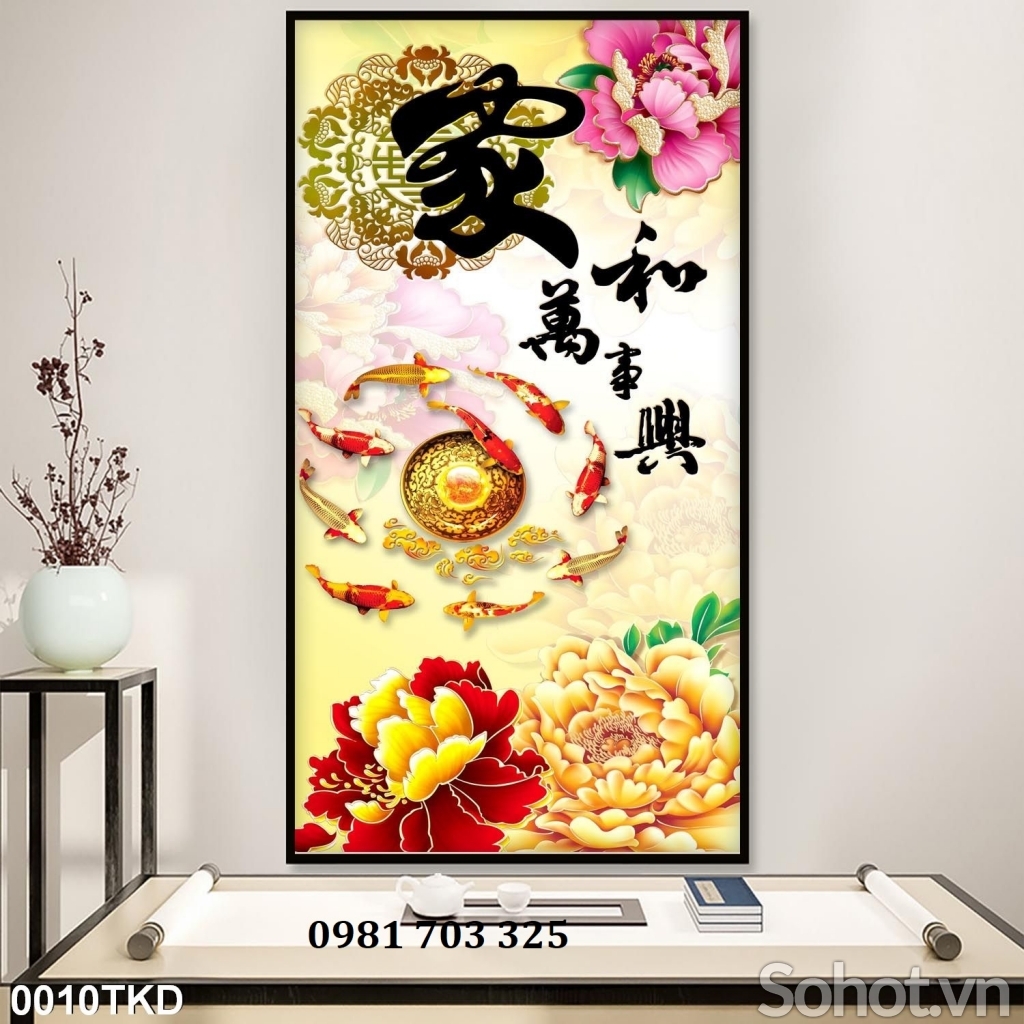 Tranh gạch 3D khổ đứng trí