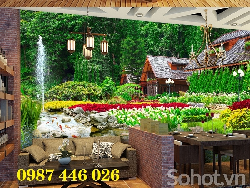 Gạch tranh ốp tường cửu ngư đồ quần hội HP9823
