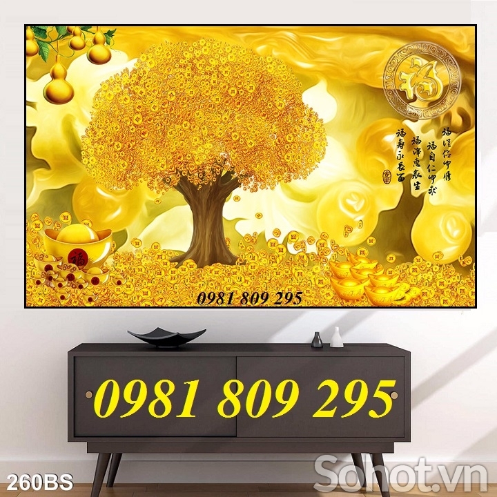 Gạch tranh 3d cây kim tiền
