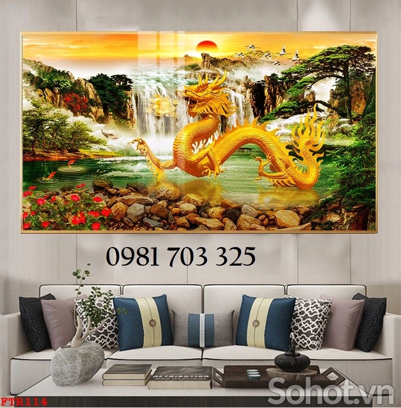 Gạch tranh rồng phượng đẹp trang trí