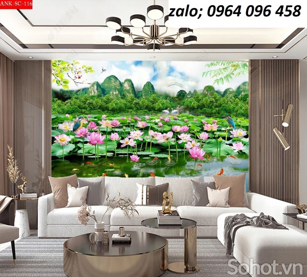 Tranh hoa sen tranh gạch 3d hoa sen - 899CNBV