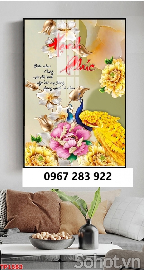Tranh gạch thư pháp ốp 3d