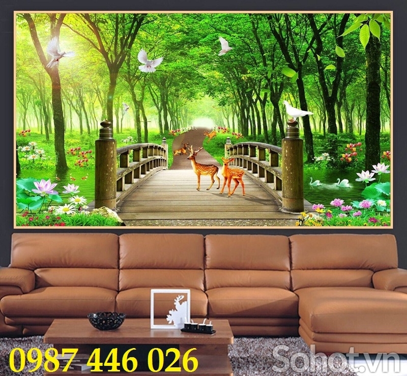 Tranh 3d, gạch phong cảnh, tranh ốp tường HP7372