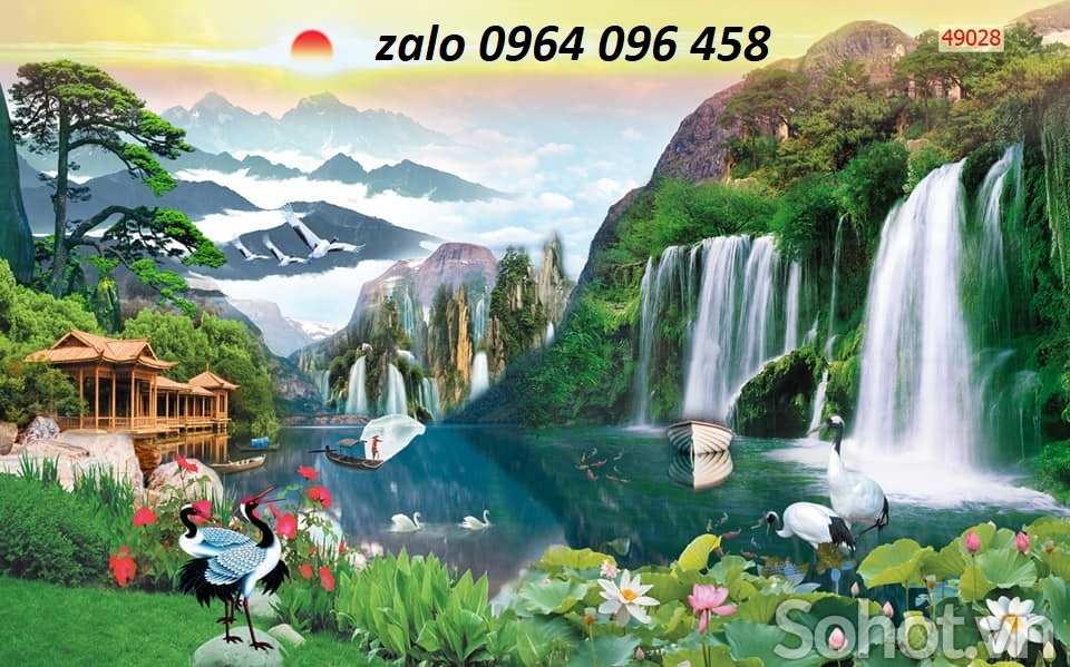 Tranh 3d sơn thủy hữu tình - tranh gạch 3d - KFSA2