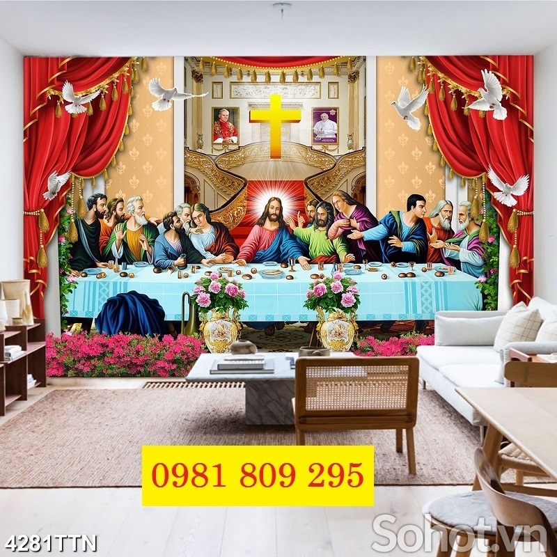 Tranh ốp tường , gạch 3d 12 tông đồ công giáo HN9955