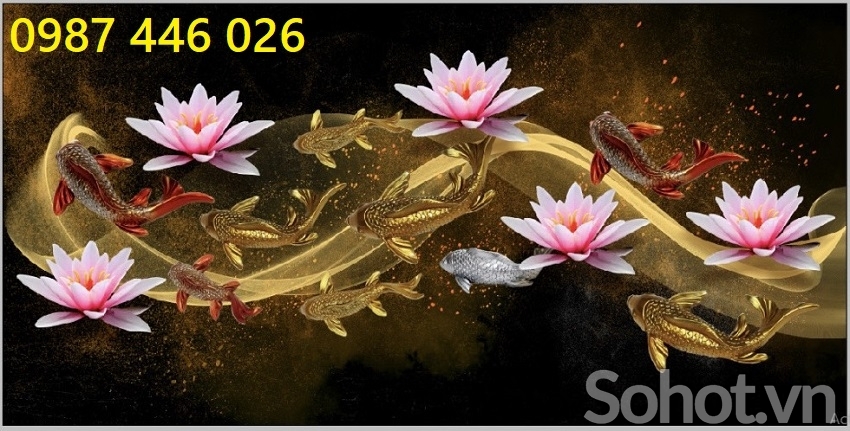 Gạch tranh cá chép HP97373