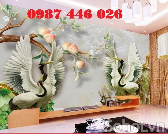 Gạch tranh chim hạc HP-8383