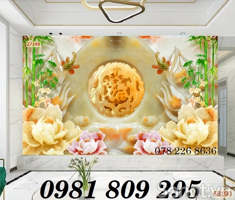 Tranh 3d mẫ đơn - gạch tranh 3d sứ ngọc