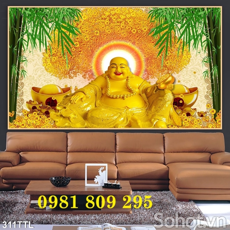 Mẫu gạch tranh thần tài 3d
