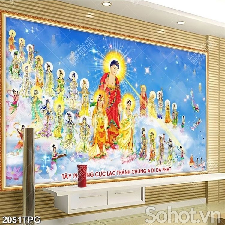 Gạch tranh Đức Phật A Di Đà