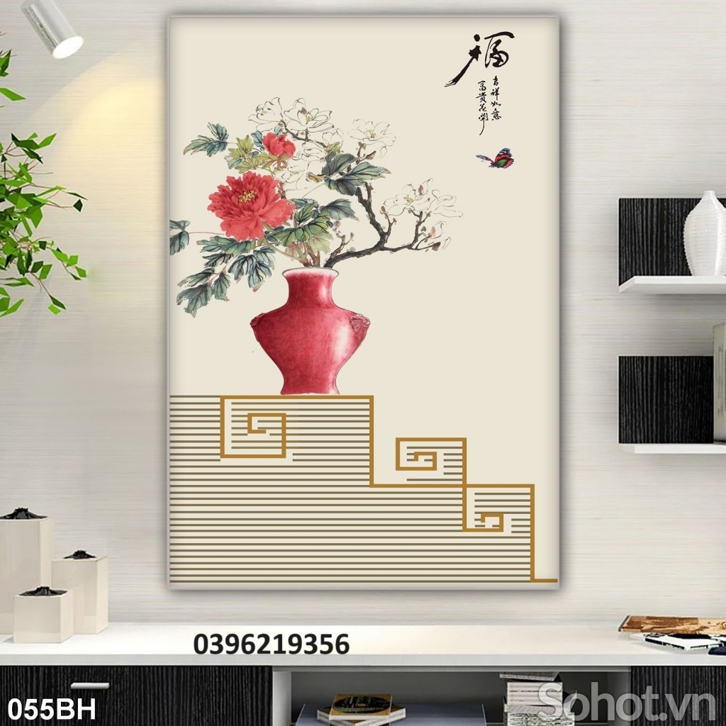 Tranh gạch bình hoa trang trí đẹp