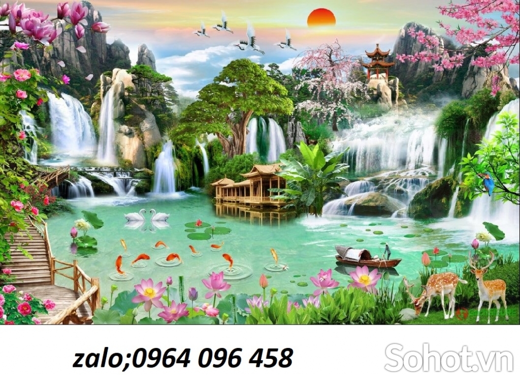 Tranh cảnh đồng quê - tranh gạch 3d ốp tường - 86VCNN