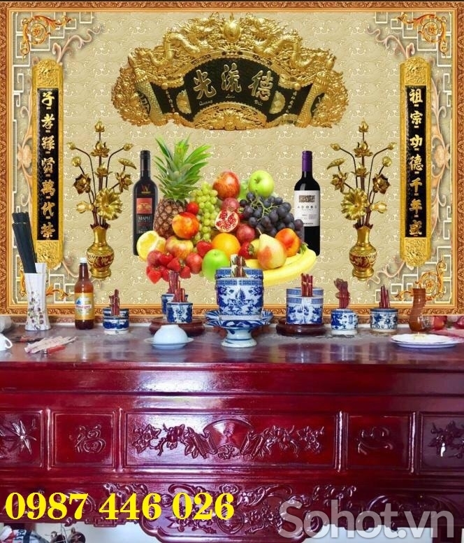 Gạch tranh phòng thờ đẹp HP87