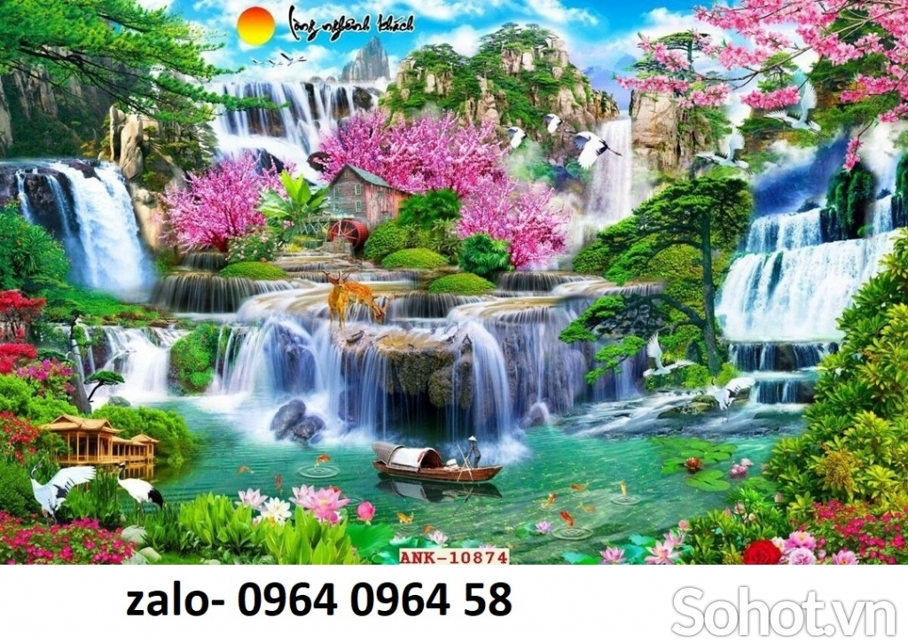 Gạch tranh 3d phong cảnh phong thủy - CMN422