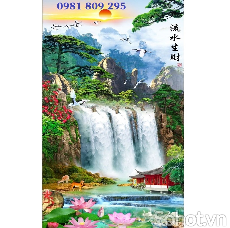 Tranh gạch 3d cao cấp thác nước JP553