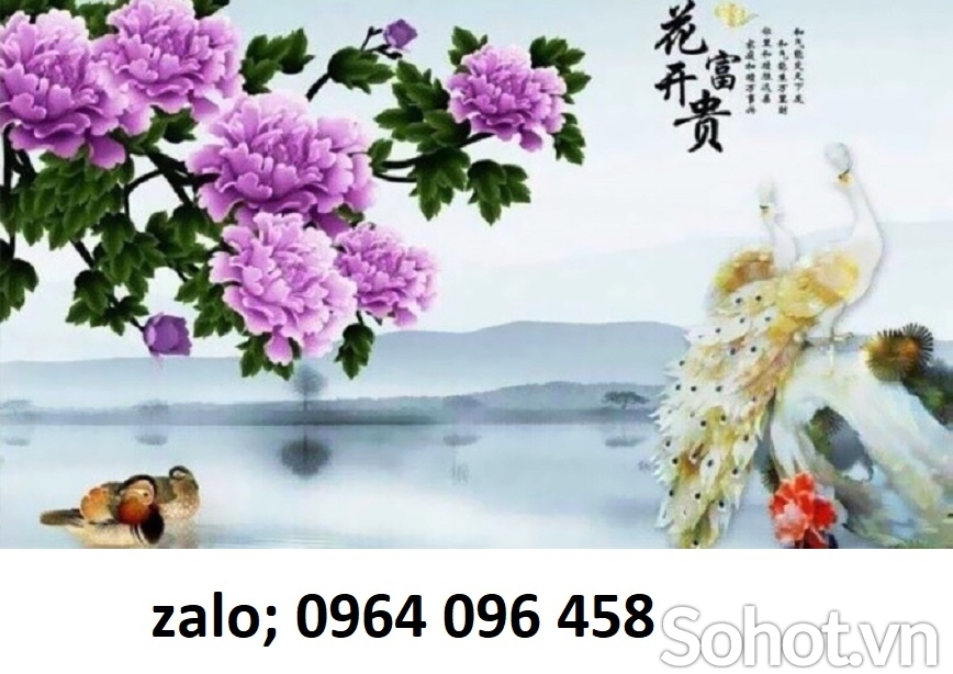 Tranh gạch 3d hoa mẫu đơn - DCVB96