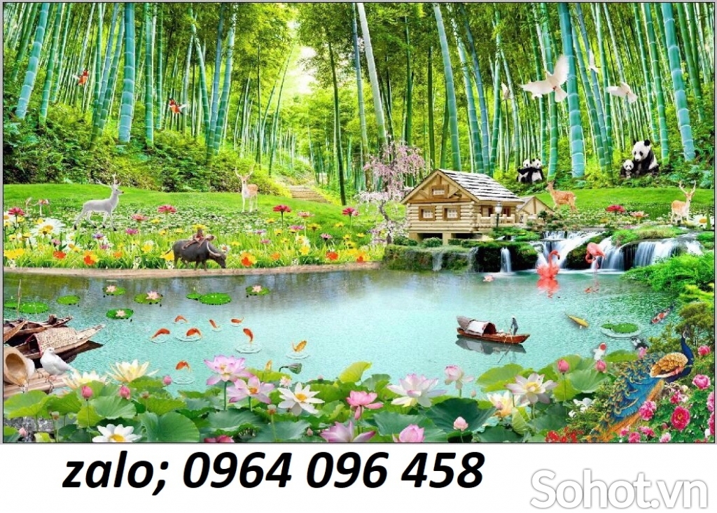 Tranh gạch 3d ốp tường tre trúc - SCX33