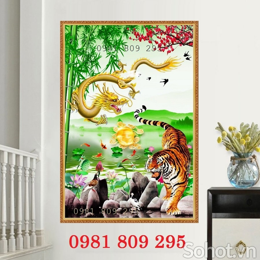 Tranh gạch trang trí hổ phong thủy HP185
