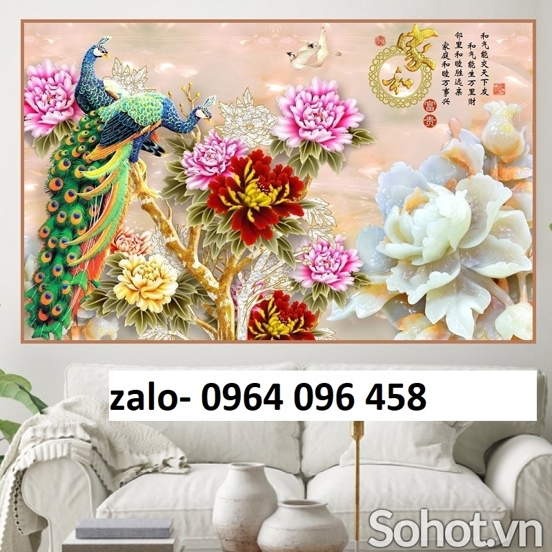 Tranh gạch 3d chim công - CX433