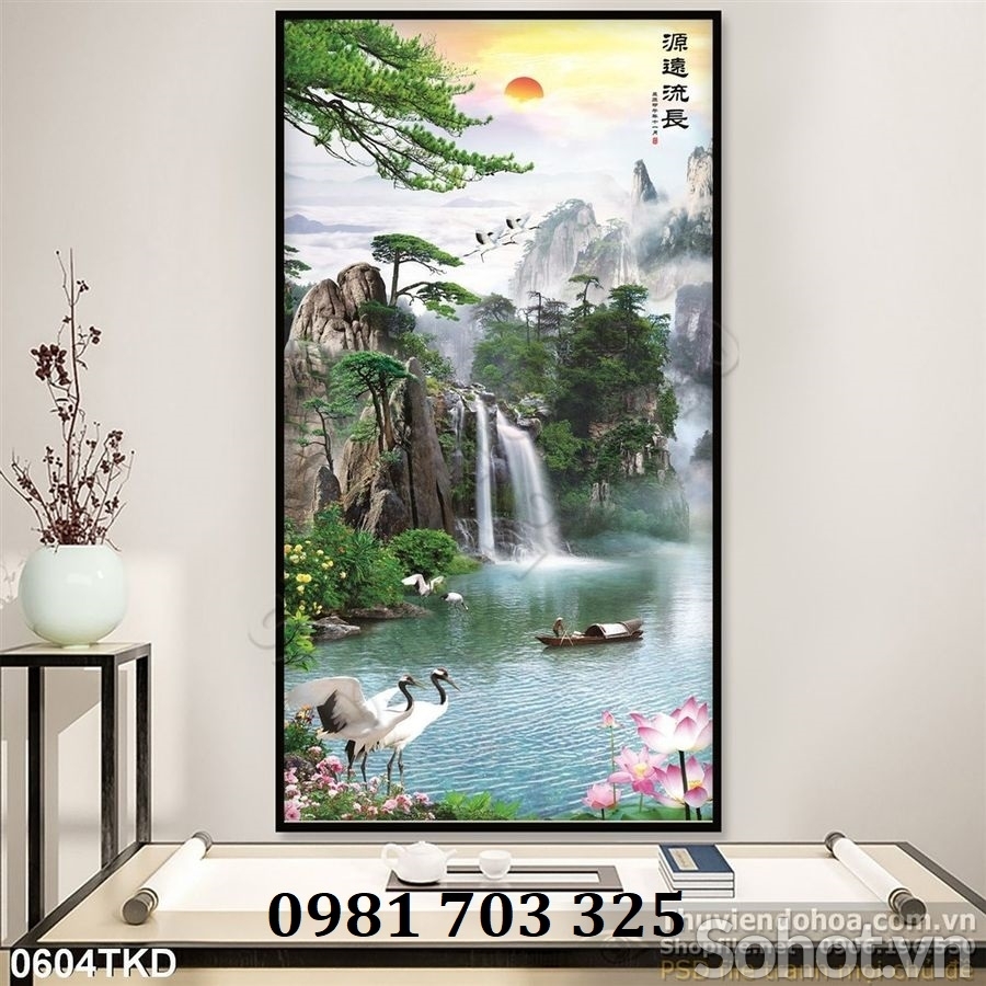 Gạch tranh 3d khổ đứng đẹp trang trí tường