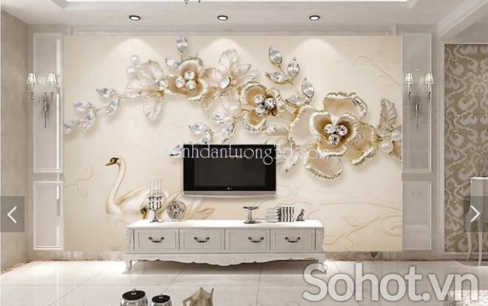 Tranh gạch 3d ốp tường sau ti vi - DSCX4