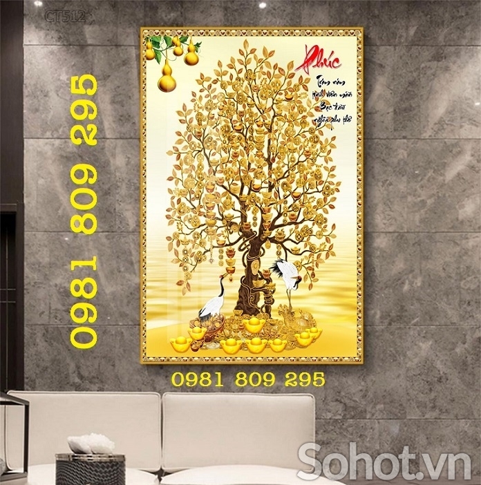 Gạch tranh cây tiền vàng hg9
