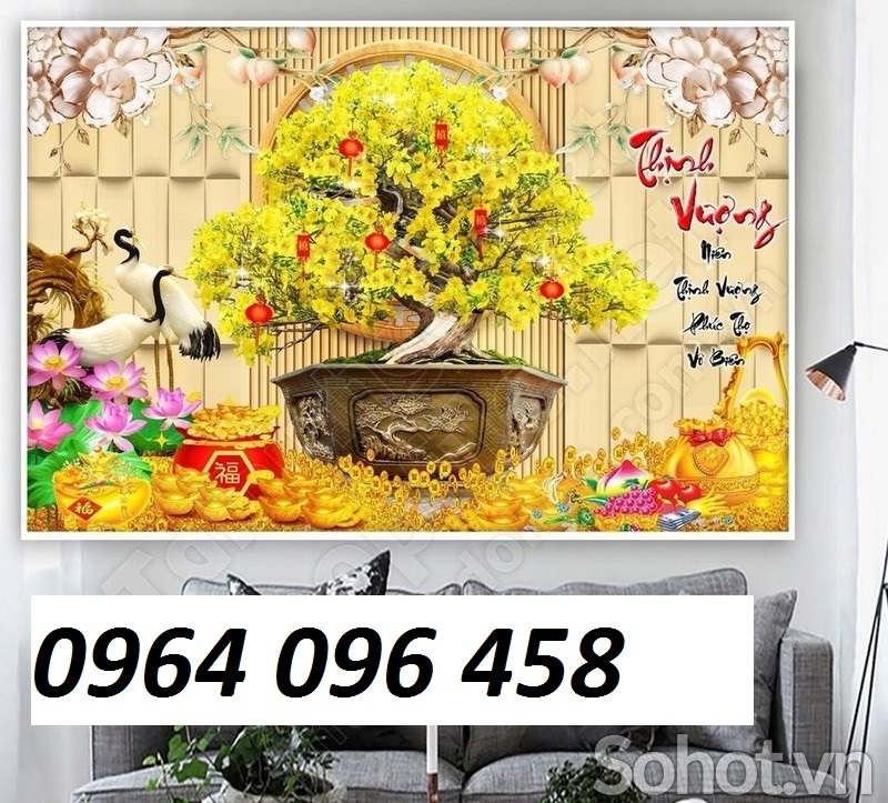 Tranh gạch ốp tường 3d hoa mai - 8888CB