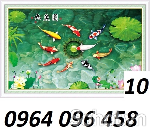 Tranh gạch 3d cửu ngư quần hội - 7998CB