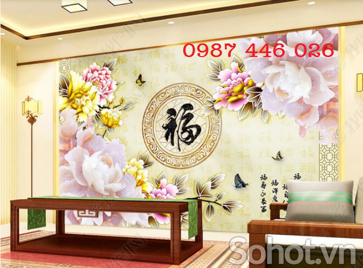 Gạch tranh hoa mẫu đơn HP9283