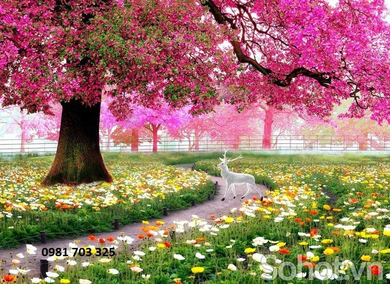 Gạch tranh 3D- tranh vườn hoa