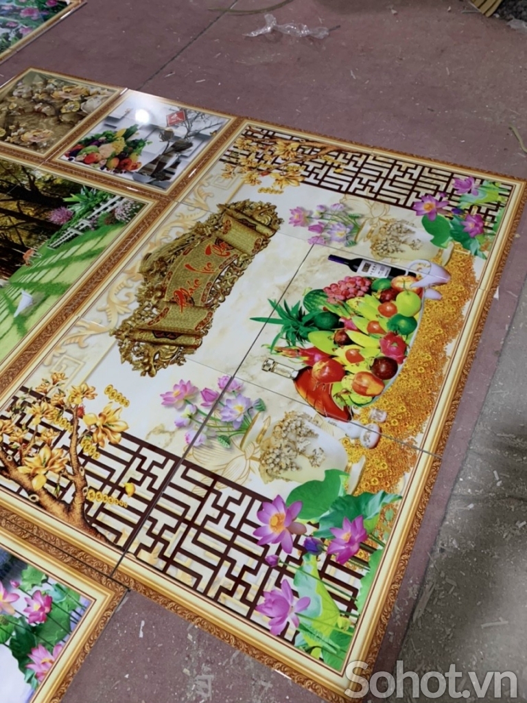 Tranh gạch ốp tường phòng thờ