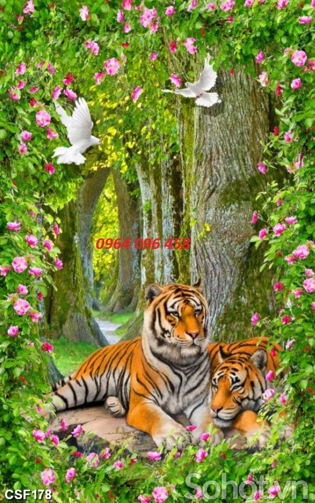 Tranh gạch 3d con hổ - 433XC