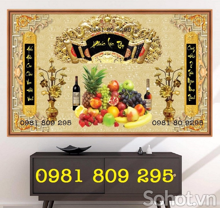 Tranh 3d phòng thờ , tranh gạch men HP8578