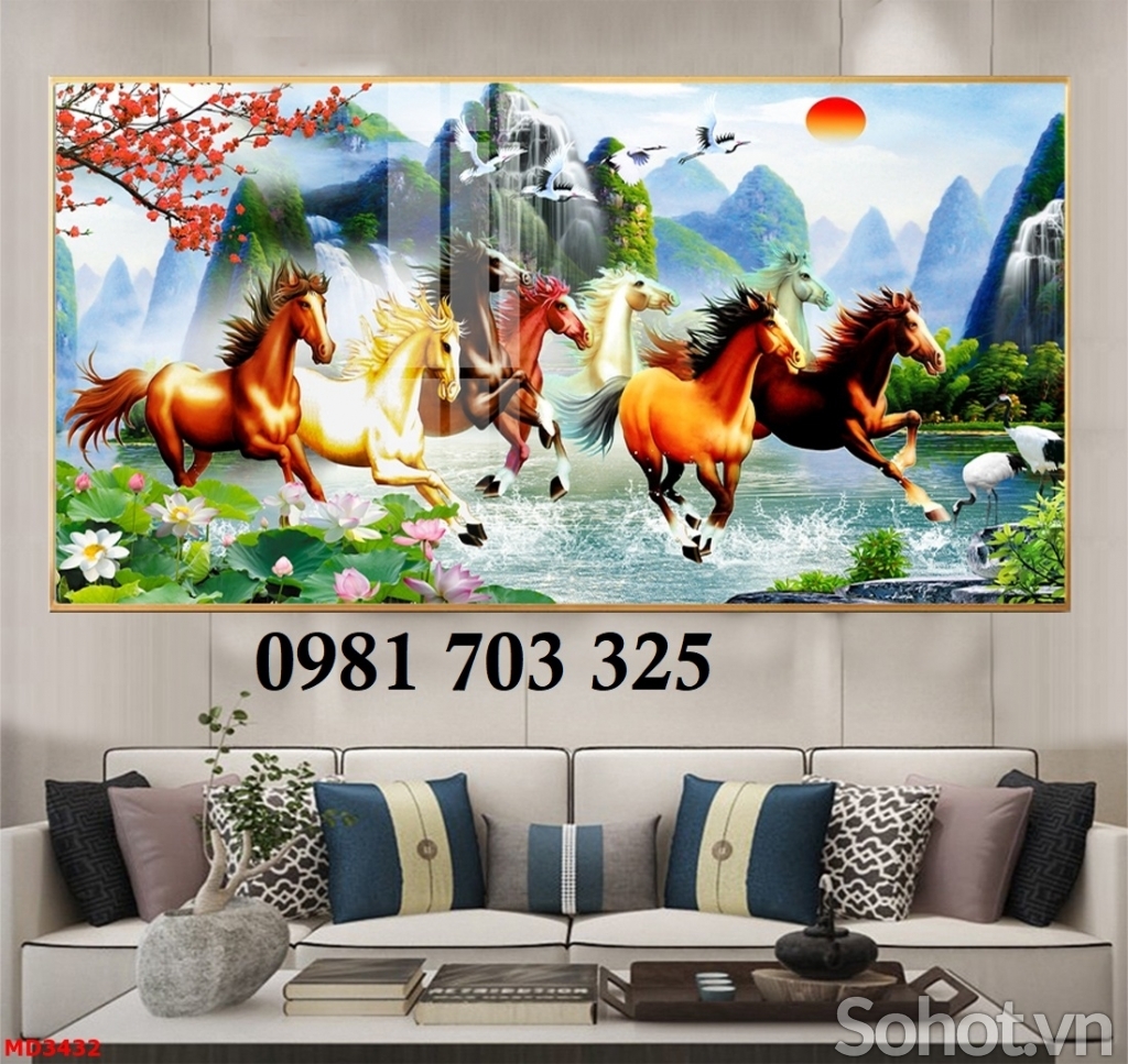 Tranh gạch men 3D mã đáo thành công