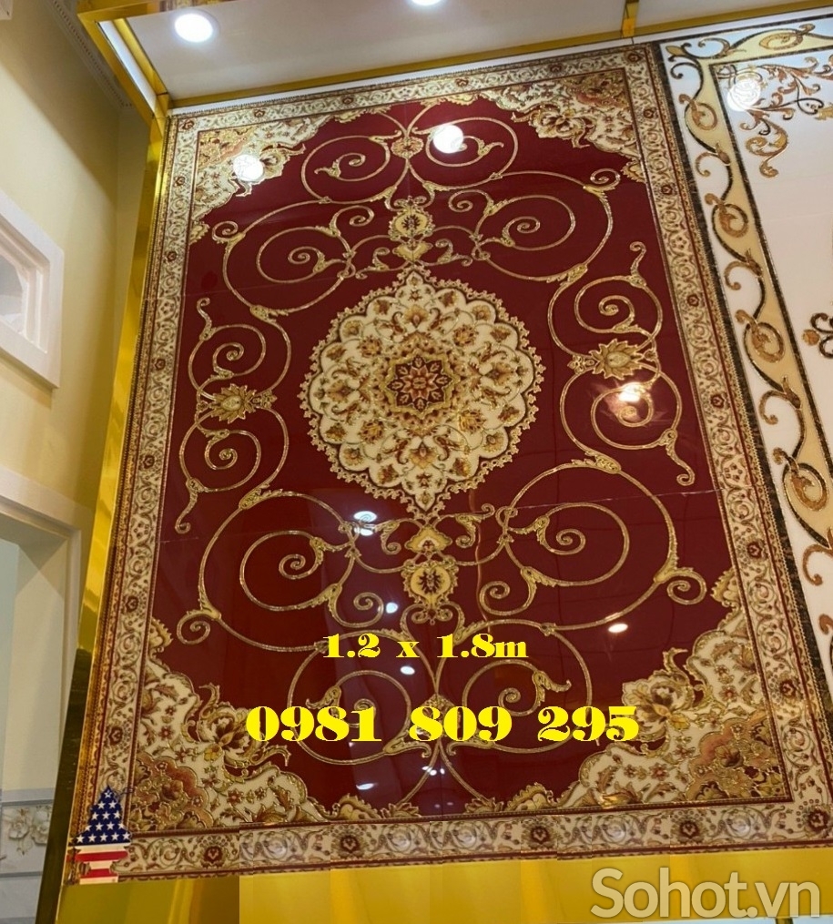 Gạch thảm đỏ lát phòng khách