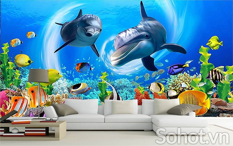 Tranh gạch 3d ốp bể bơi - BXC33