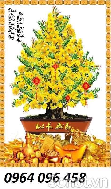 Tranh gạch 3d cây mai vàng - DSZX22