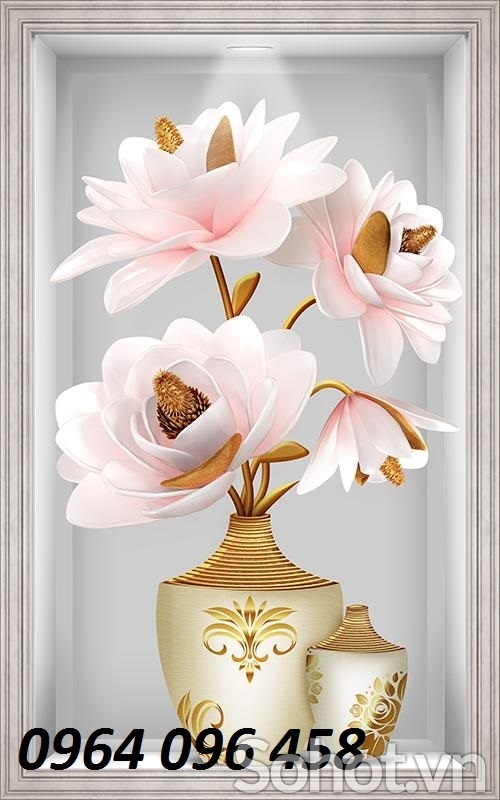 Tranh gạch bình hoa 3d - PCFV54