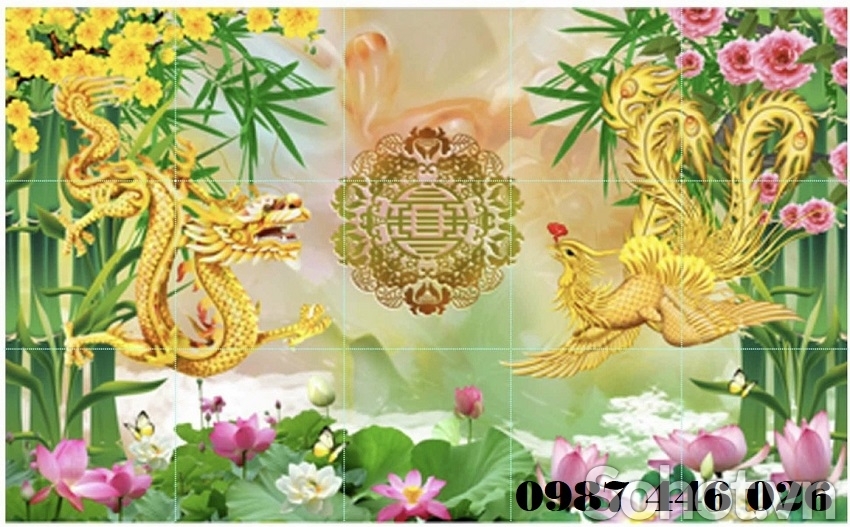 Gạch tranh rồng phụng HP9722