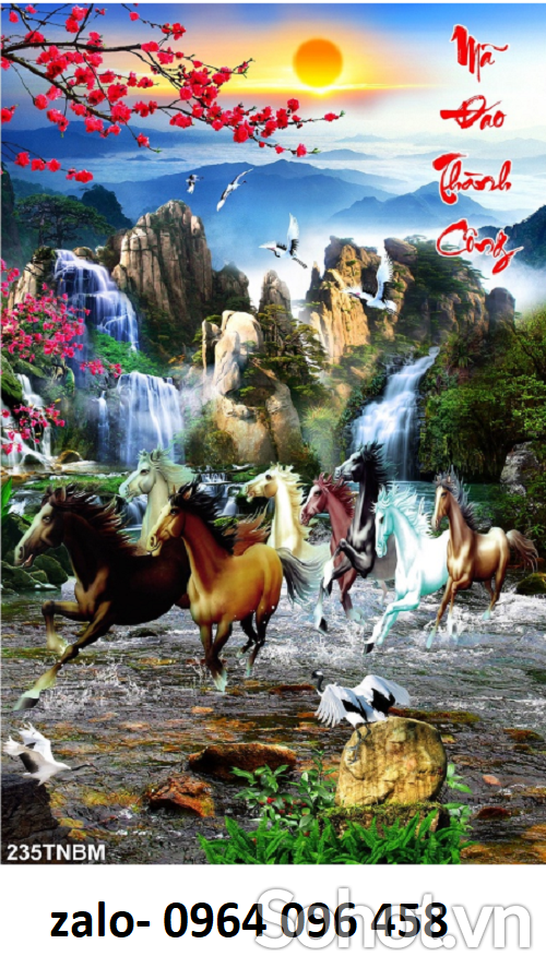 Tranh gạch 3d phong cảnh bát mã - CKD33