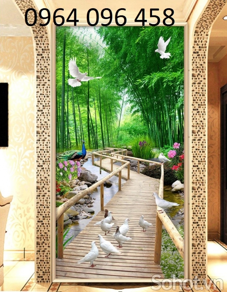 Tranh gạch 3d ốp tường cầu thang - DSCX43