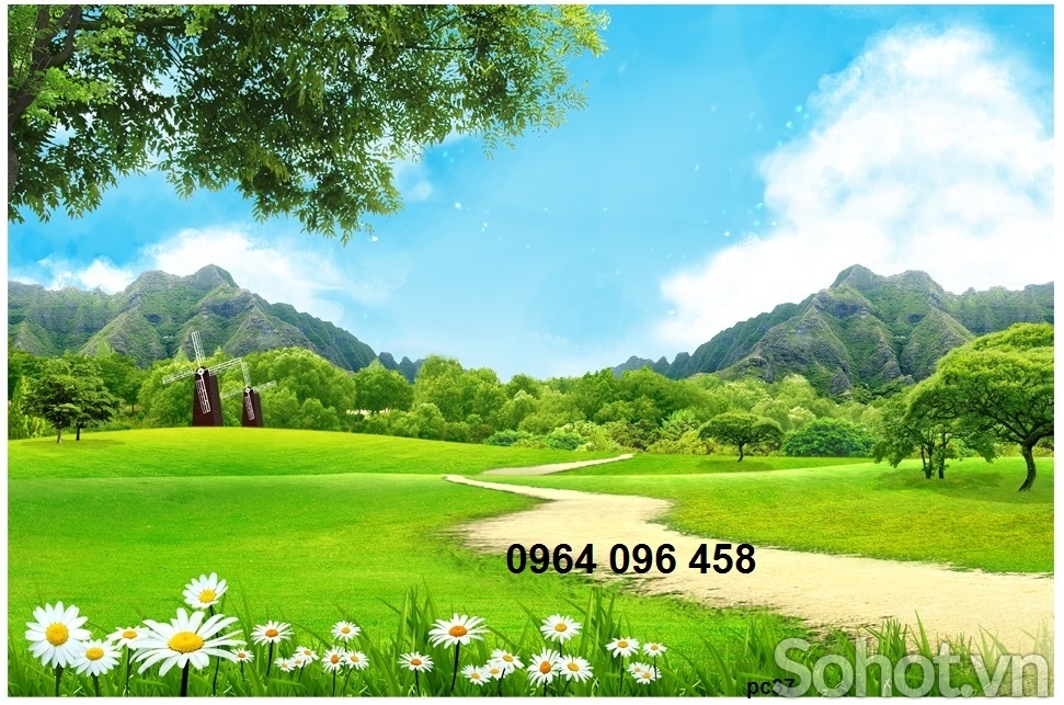Tranh gạch 3d phong cảnh thiên nhiên phòng khách 754Xl
