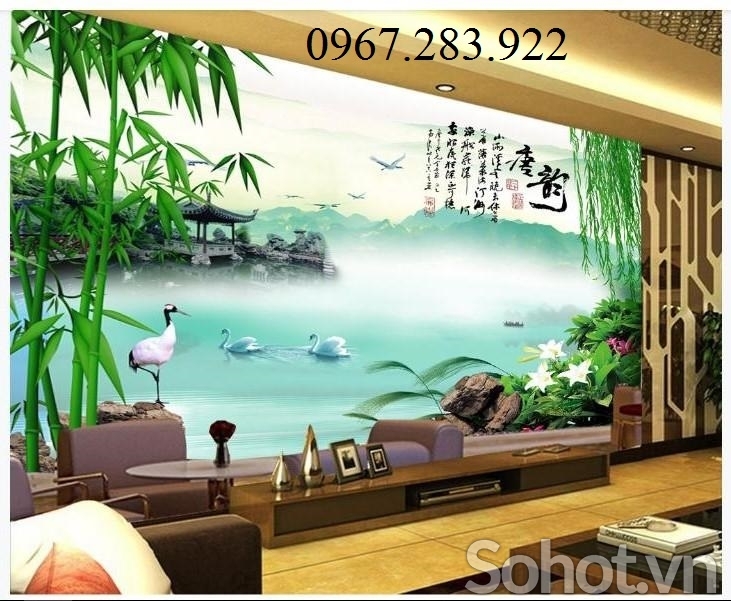 Tranh sơn thủy hữu tình gạch men 3d