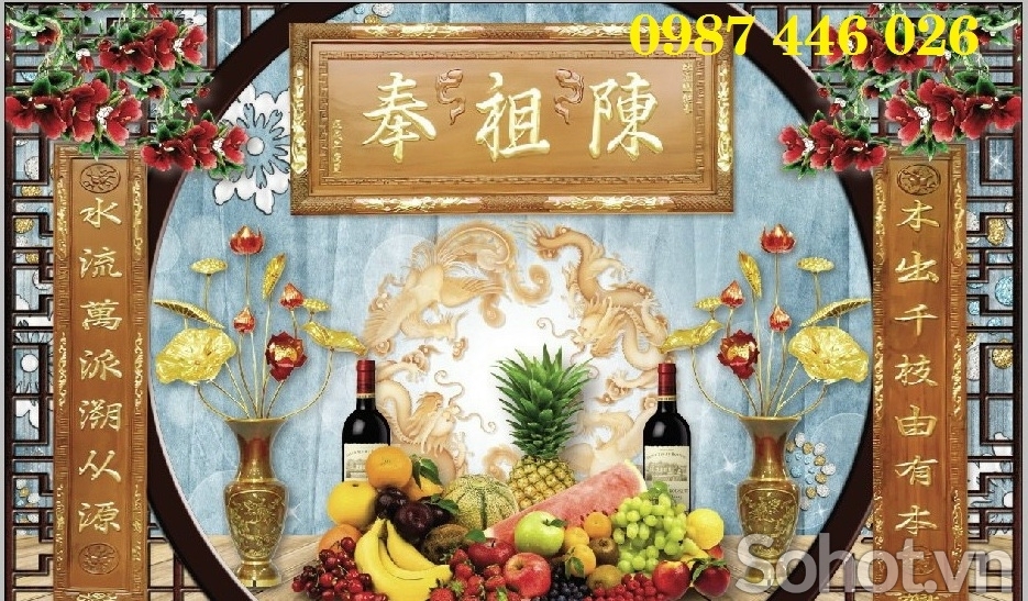 Gạch trang trí phòng thờ HP722