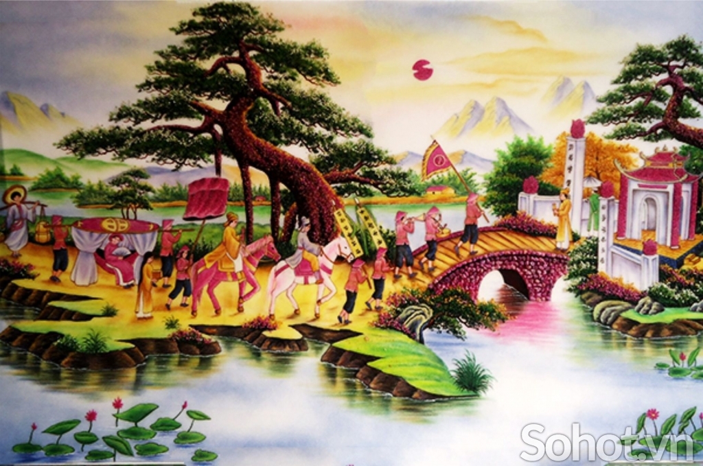 Tranh gạch 3d vinh quy bái tổ - NCVB8