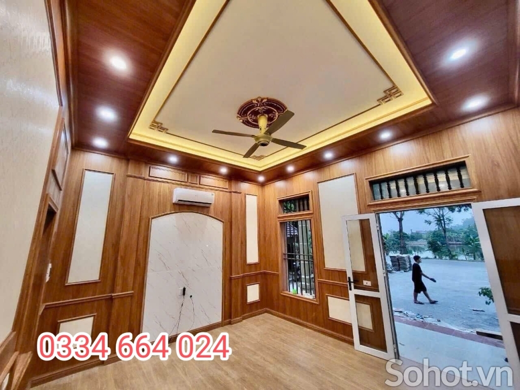 Tấm ốp tường trần nhà vân gỗ hoàn thiện Hà Nội