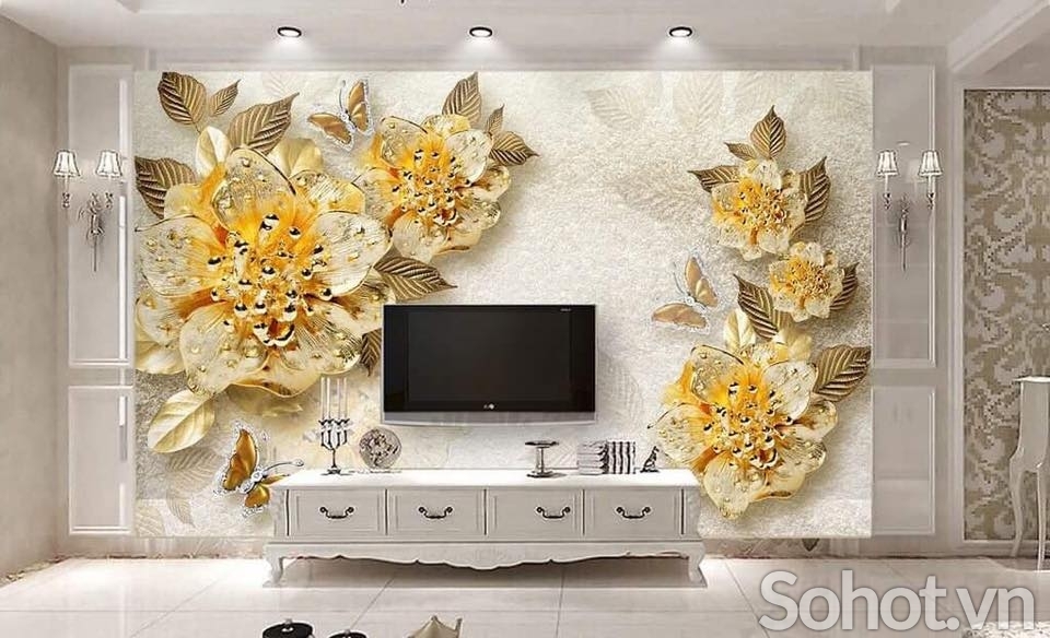 Tranh gạch men 3D trang trí phòng khách